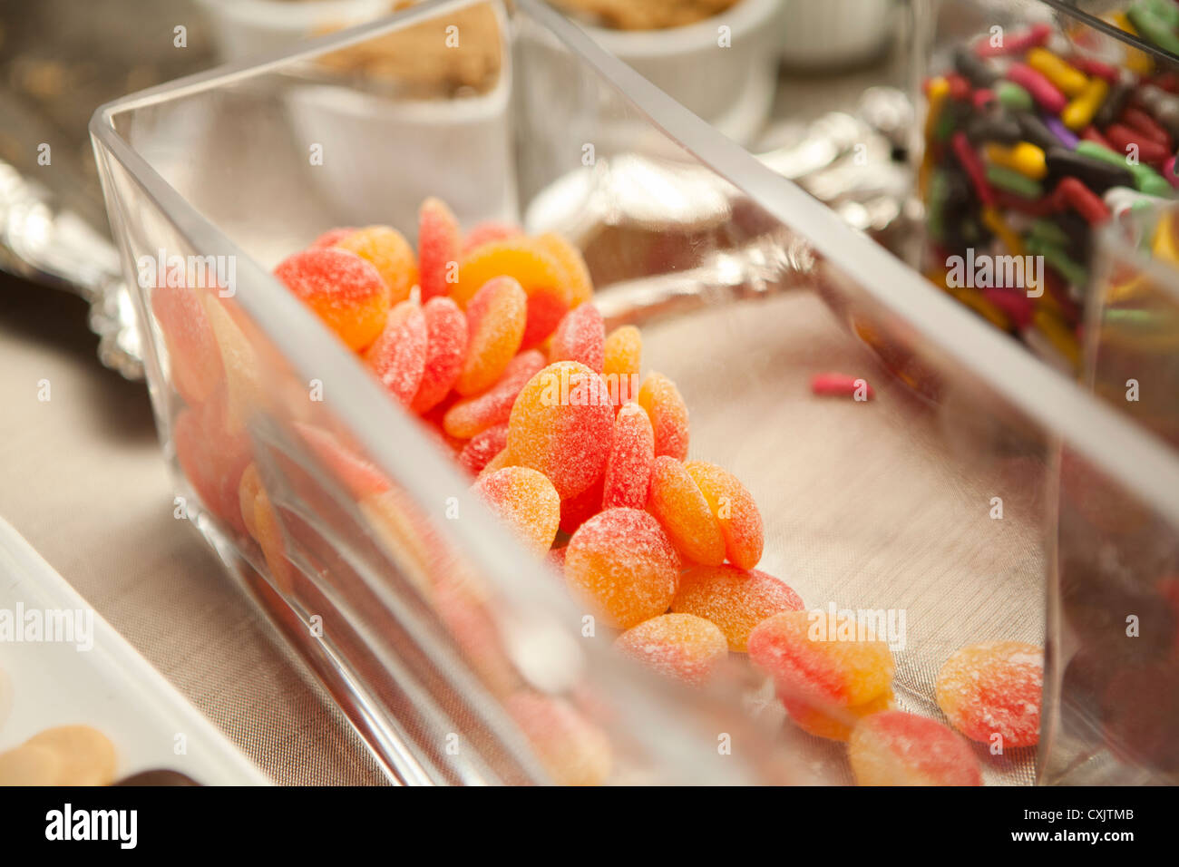 Süßigkeiten am Buffet Stockfoto