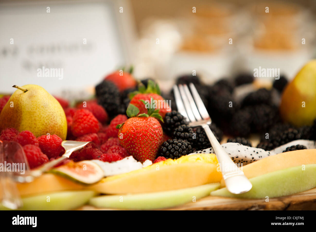 Nahaufnahme der Früchte bei Hochzeit Stockfoto