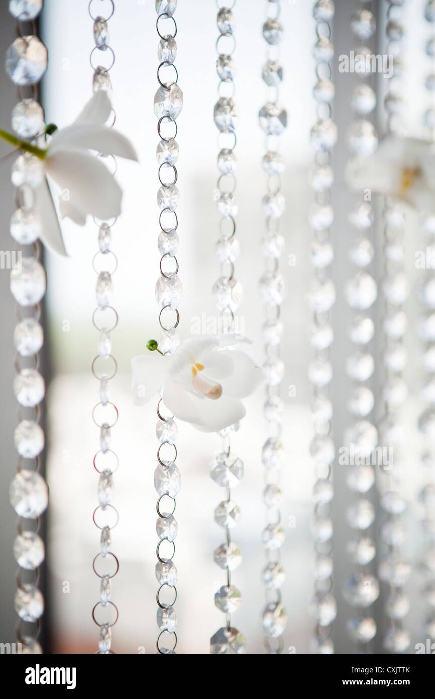 Nahaufnahme der Perlen Dekoration Stockfoto