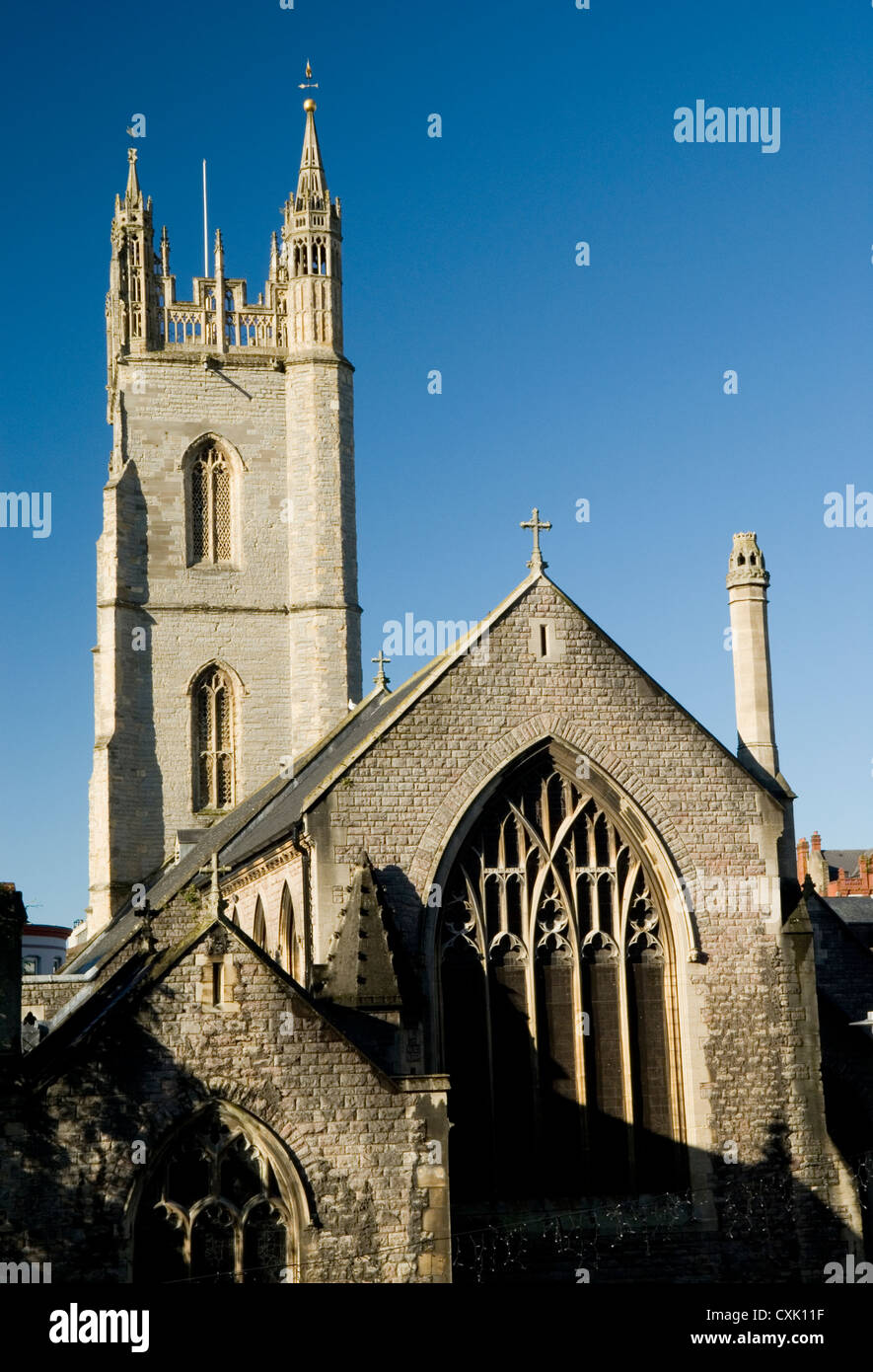 Kirche St. Johns, Cardiff, Südwales, UK. Stockfoto
