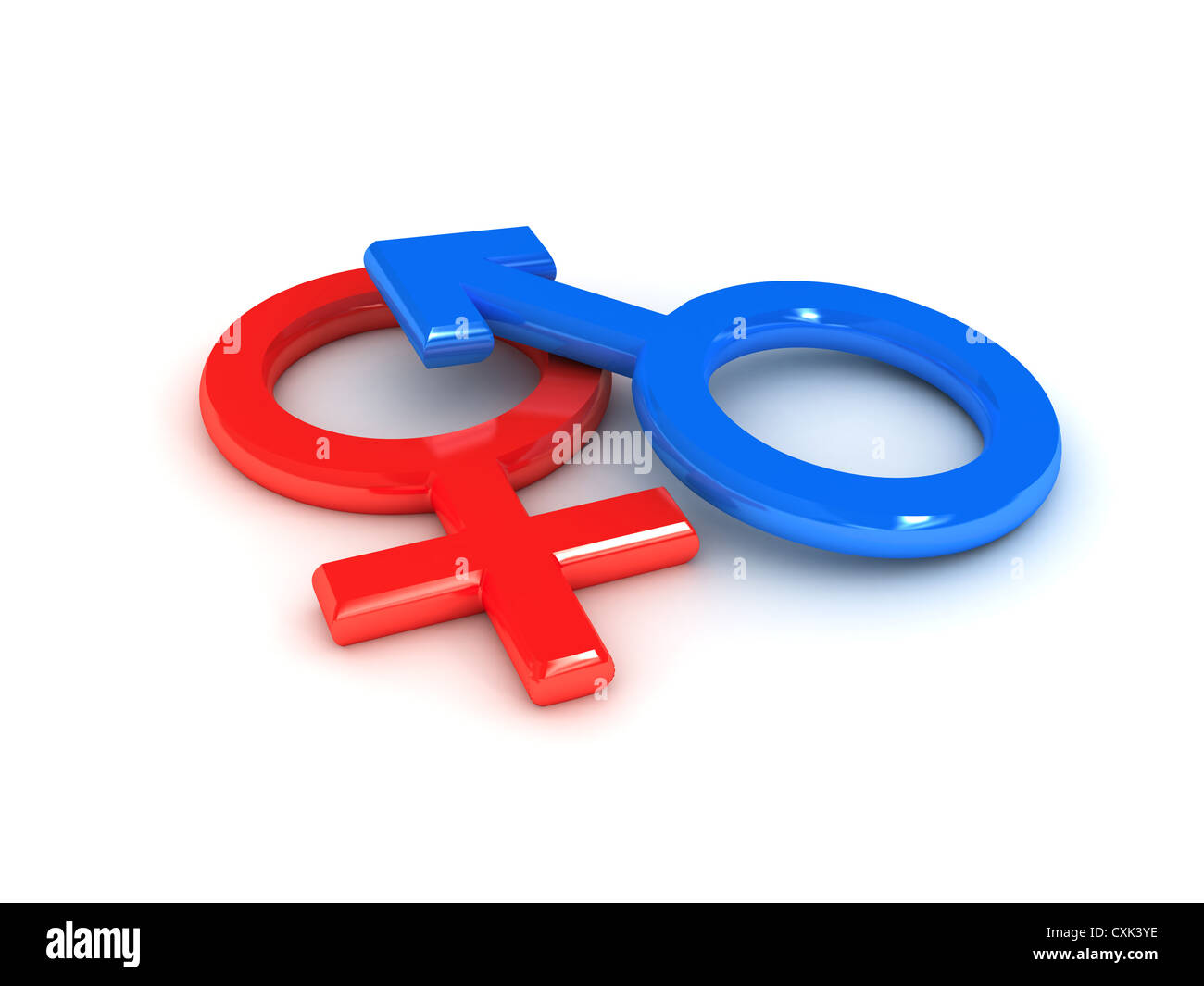 Geschlecht-Symbol auf weißem Hintergrund Stockfoto