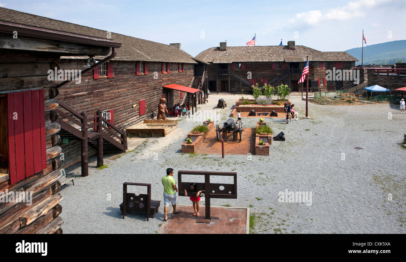 Britische Fort William Henry am Lake George, NY 1755 errichtete während des Franzosen- und Indianerkrieg Krieges in Nordamerika Stockfoto