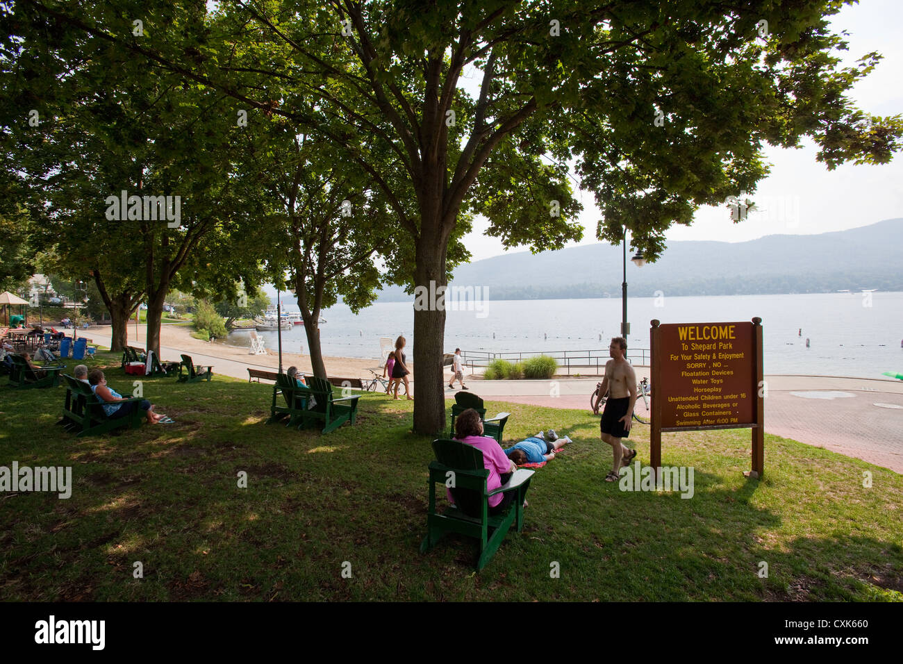 Shepard Park, Lake George, NY Stockfoto