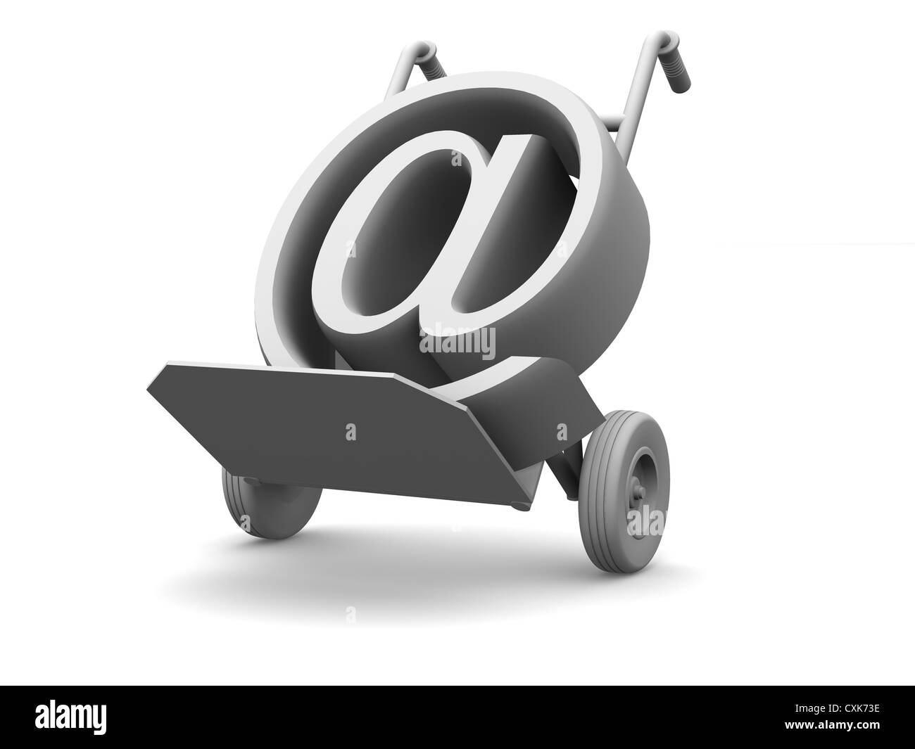 Hand-Track mit Symbol für das Internet. 3D Stockfoto