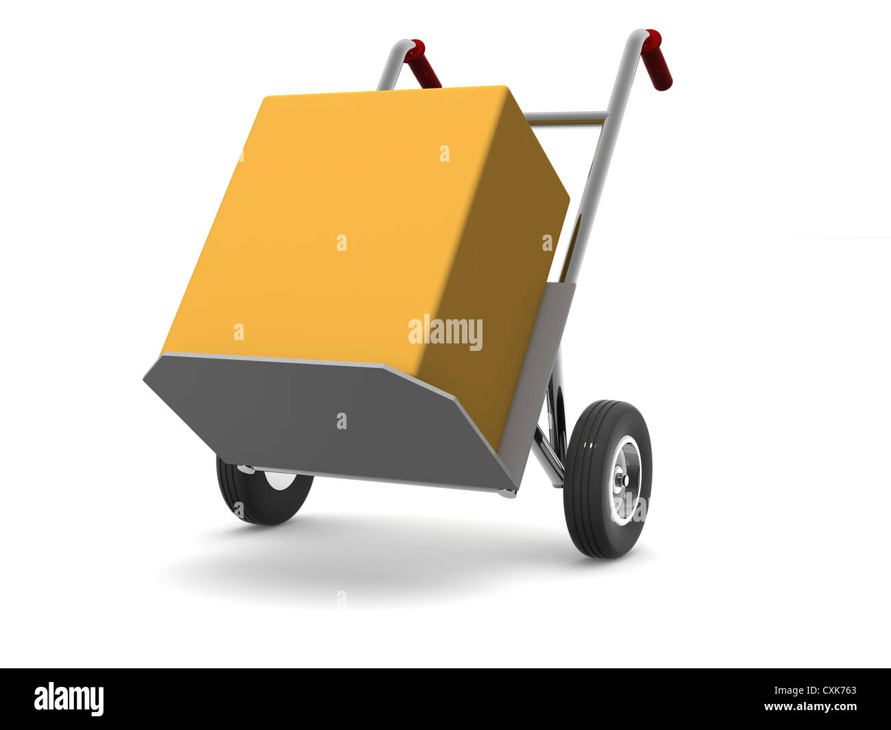 Hand-Track mit Box. 3D Stockfoto