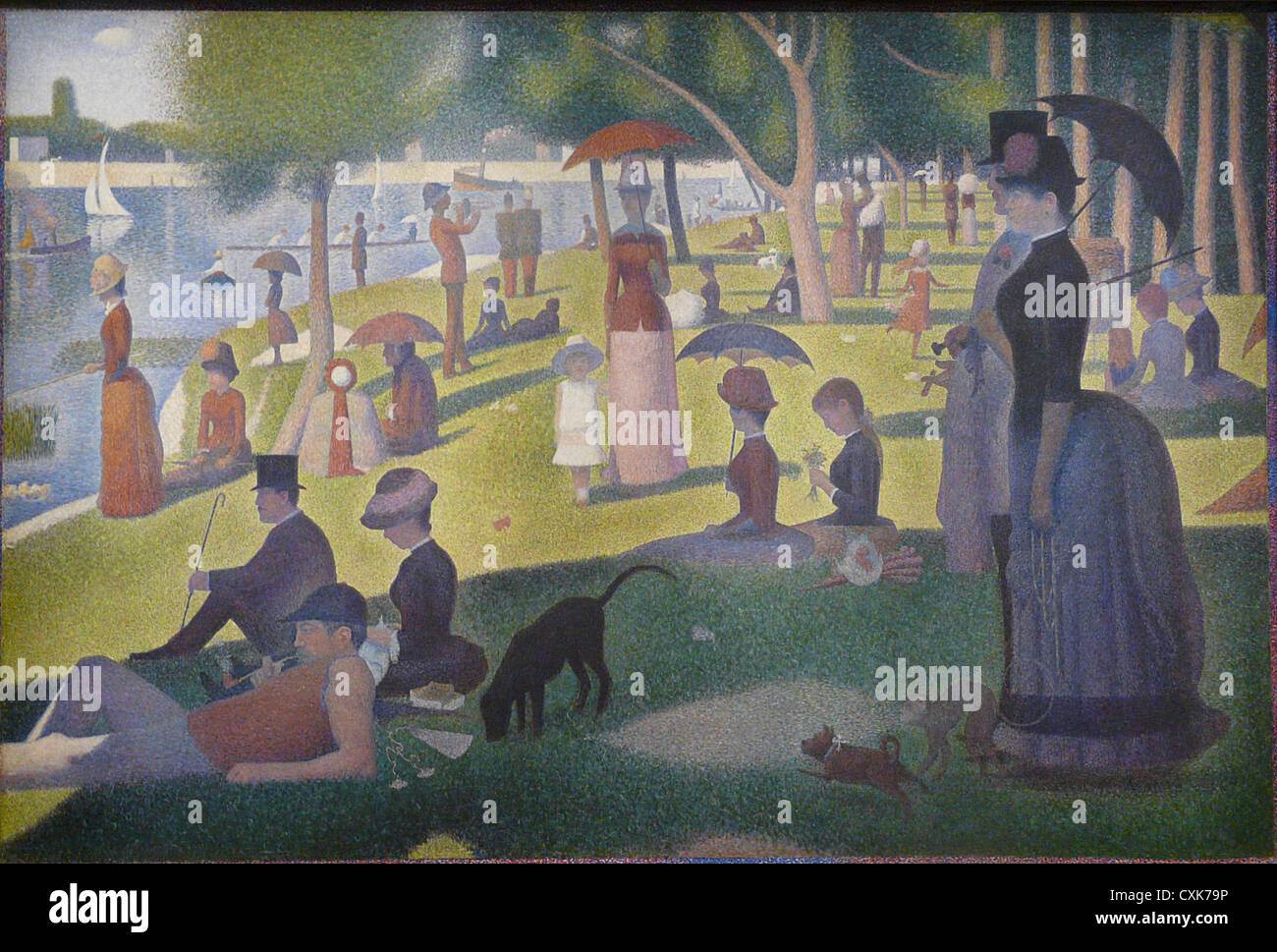 Sonntag Nachmittag auf der Insel La Grande Jatte (Un dimanche après-midi à l'Île de la Grande Jatte) Georges Seurat, 1885 - Sehr hohe Bildqualität Stockfoto