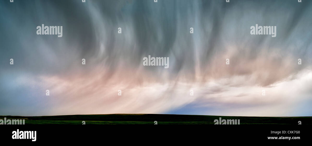 Regen Sie vom Thenderstorm. Badlands Nationalpark, South Dakota Stockfoto