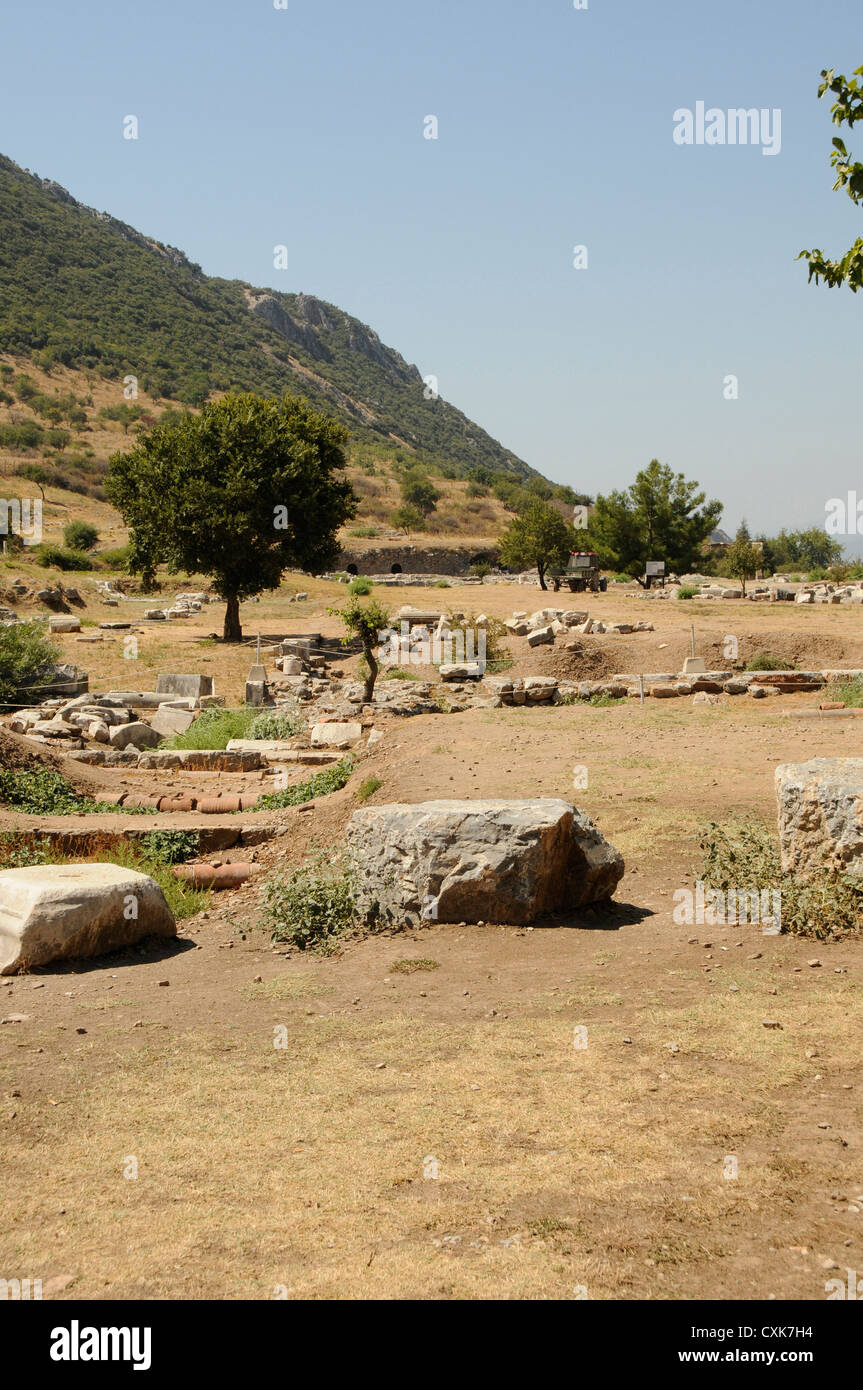 Blick über die archäologische Weltkulturerbe, Ephesus, Türkei Stockfoto