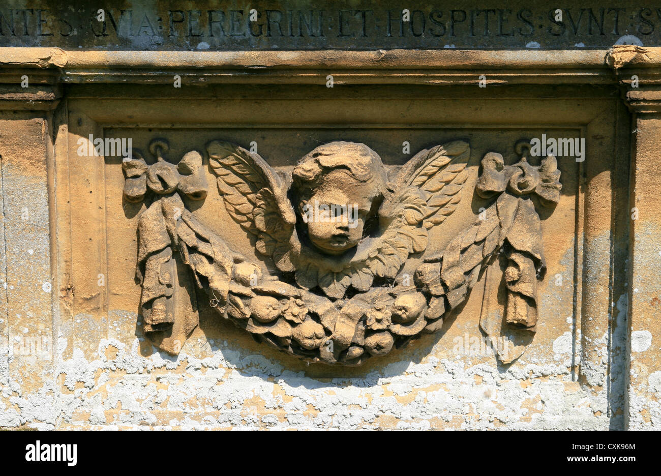 Cherub auf Grab St John the Baptist Church Burford Oxfordshire England UK Stockfoto