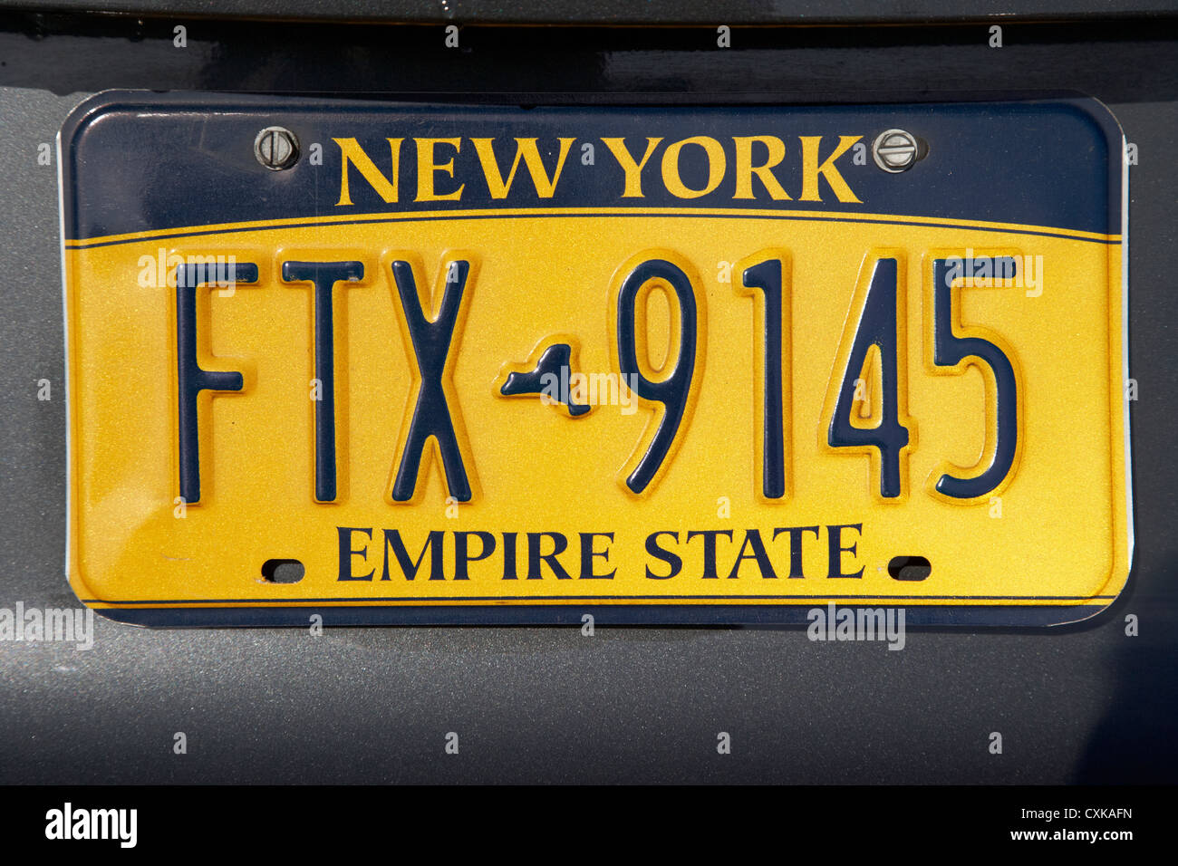 New York Empire State Nummernschild usa Stockfoto