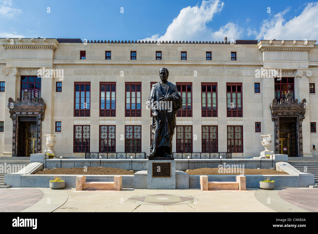 Statue von Christopher Columbus vor Stadt Hal, Columbus, Ohio, USA Stockfoto