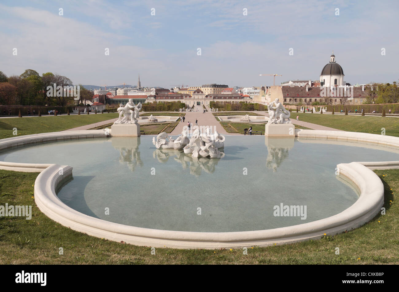 Brunnen mit Dominique Girard gestaltete Garten & der unteren (Unteres