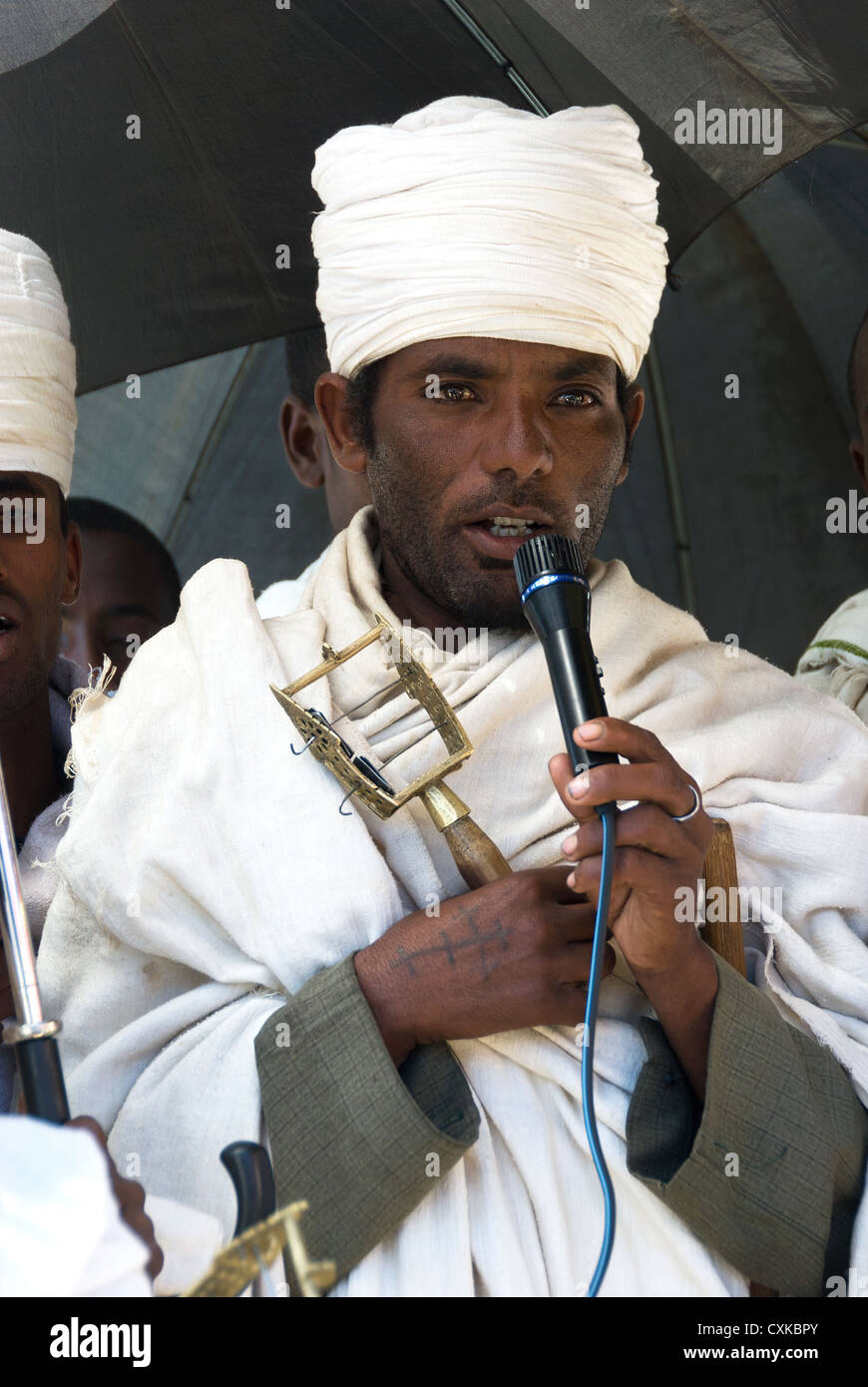 Elk200-2229v Äthiopien, Gondar, Priester Stockfoto