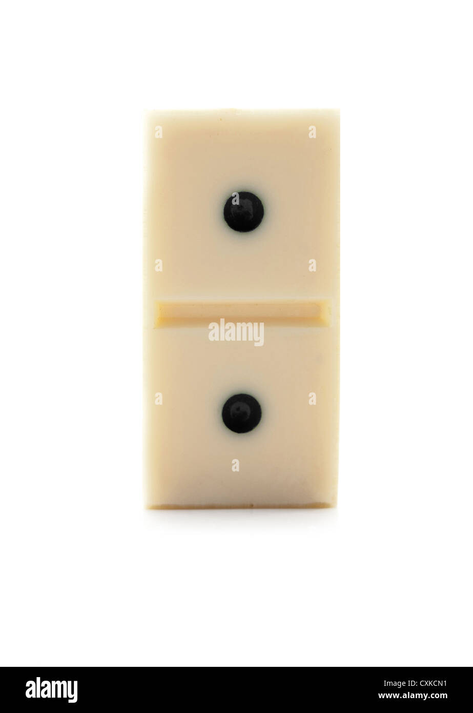 ein Domino-Cube auf weißem Hintergrund Stockfoto