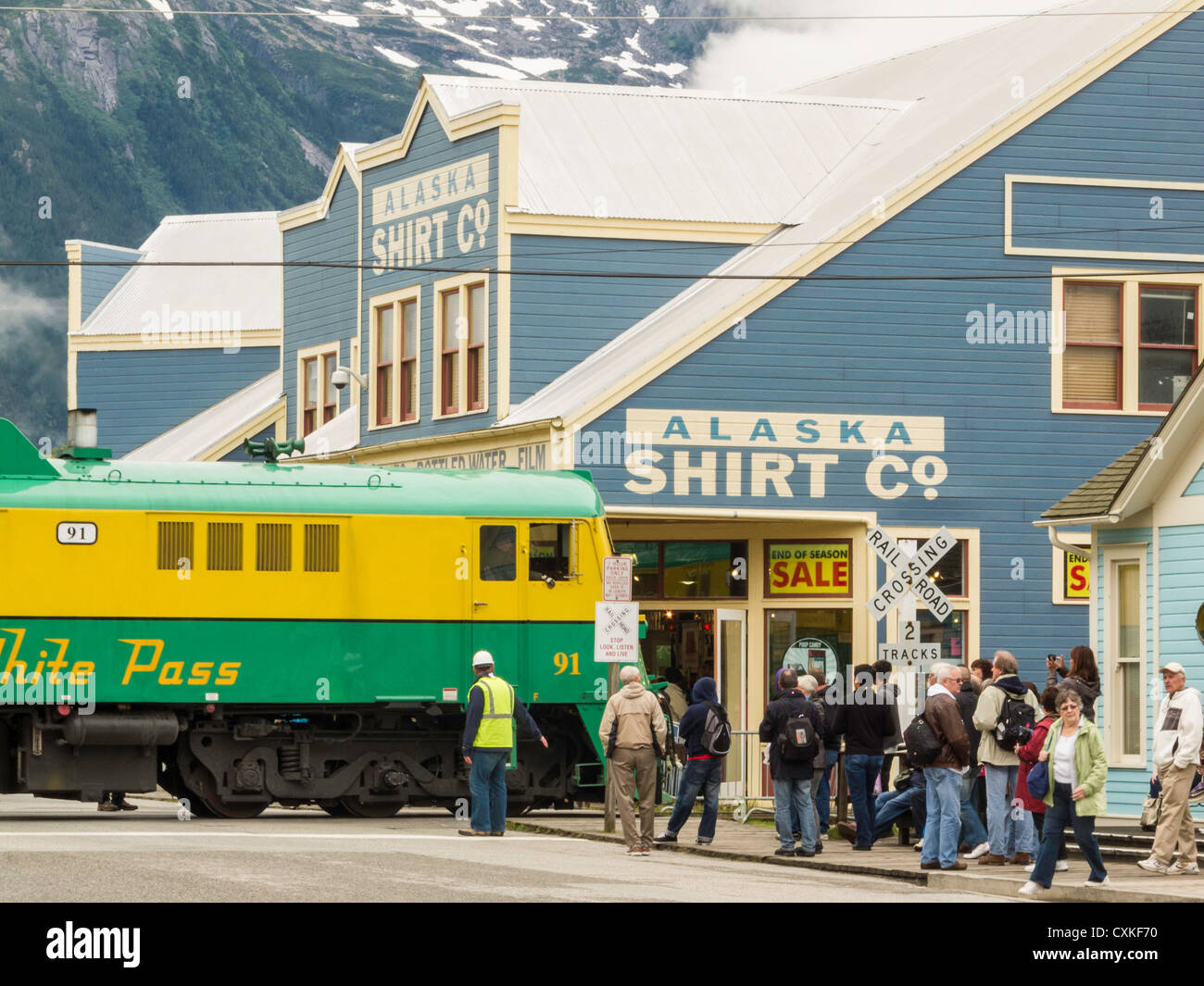 White Pass Railway Train, Skagway, Alaska, USA Stockfoto