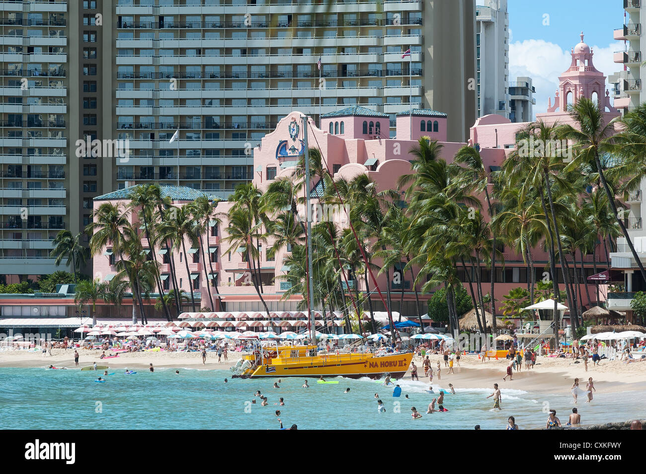 Elk284-1434 Hawaii, Oahu, Honolulu, Waikiki, Royal Hawaiian Hotel Stockfoto