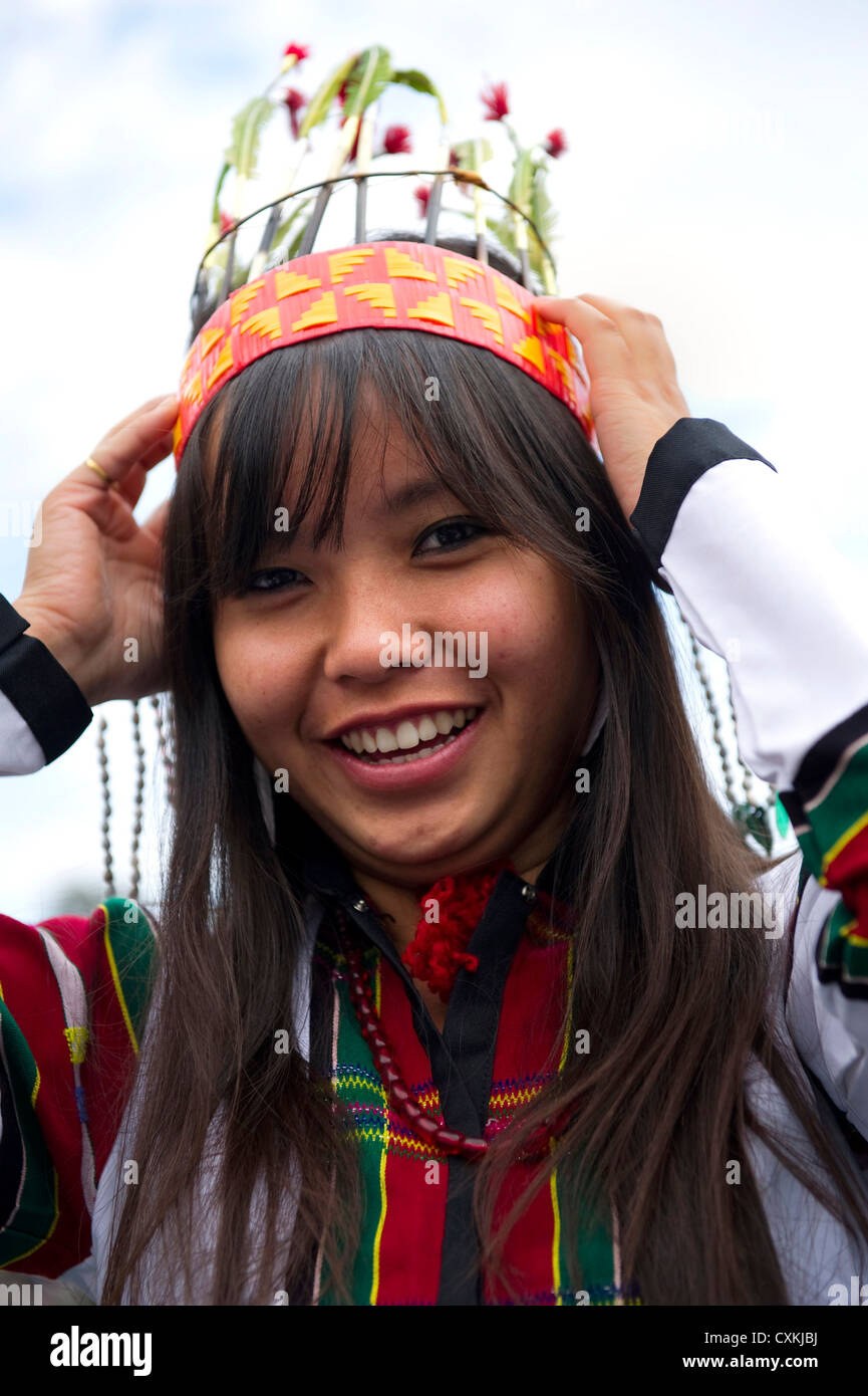 Die Menschen und die Kostüme des Stammes Lushai in Mizoram, ein Staat in Nordost-Indien. Stockfoto