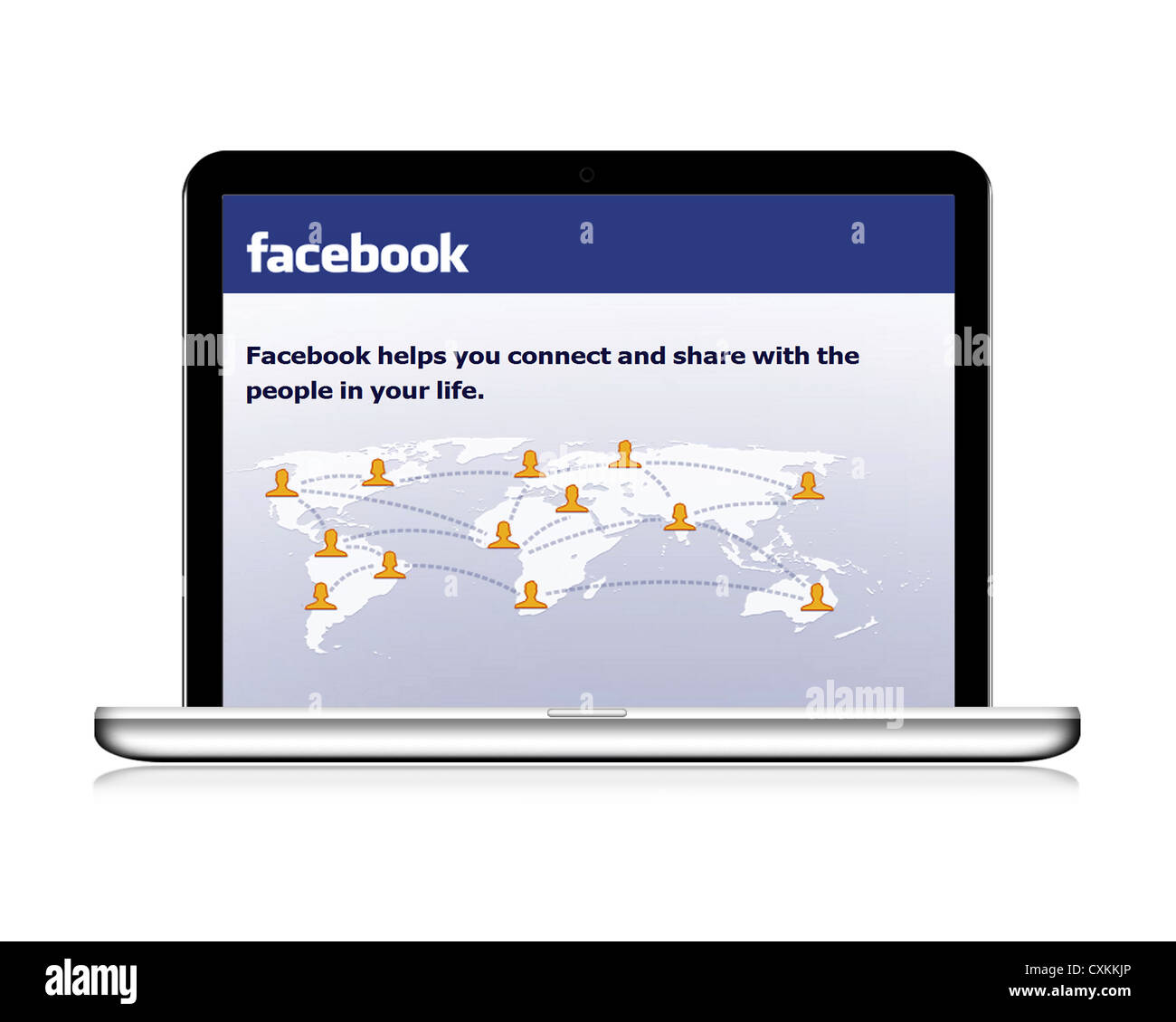 Facebook-Website auf einem laptop Stockfoto