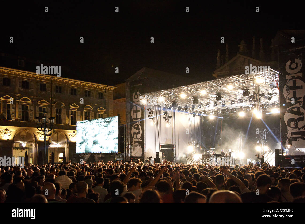 TURIN, Italien - Juni 09: Orbital dj im Verkehr Festival 2012 am 9. Juni 2012 Turin, Italien. Stockfoto