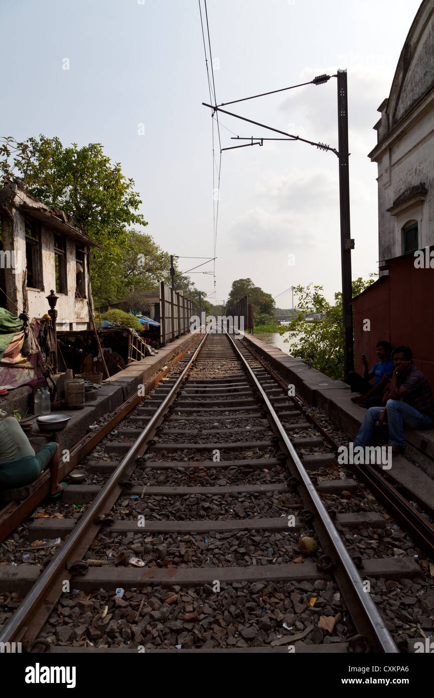 Bahngleise in Kalkutta Stockfoto