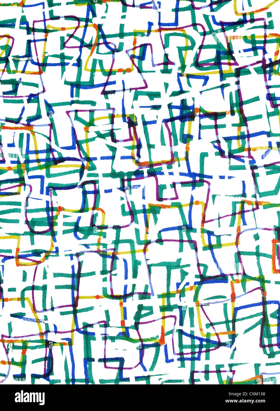 Abstrakte farbenfrohe Filzstift Marker Pen Zeichnung. Stockfoto