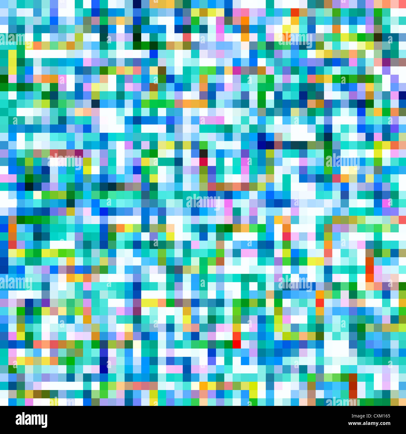 Bunte quadratische Pixel abstrakte Muster Hintergrund. Stockfoto