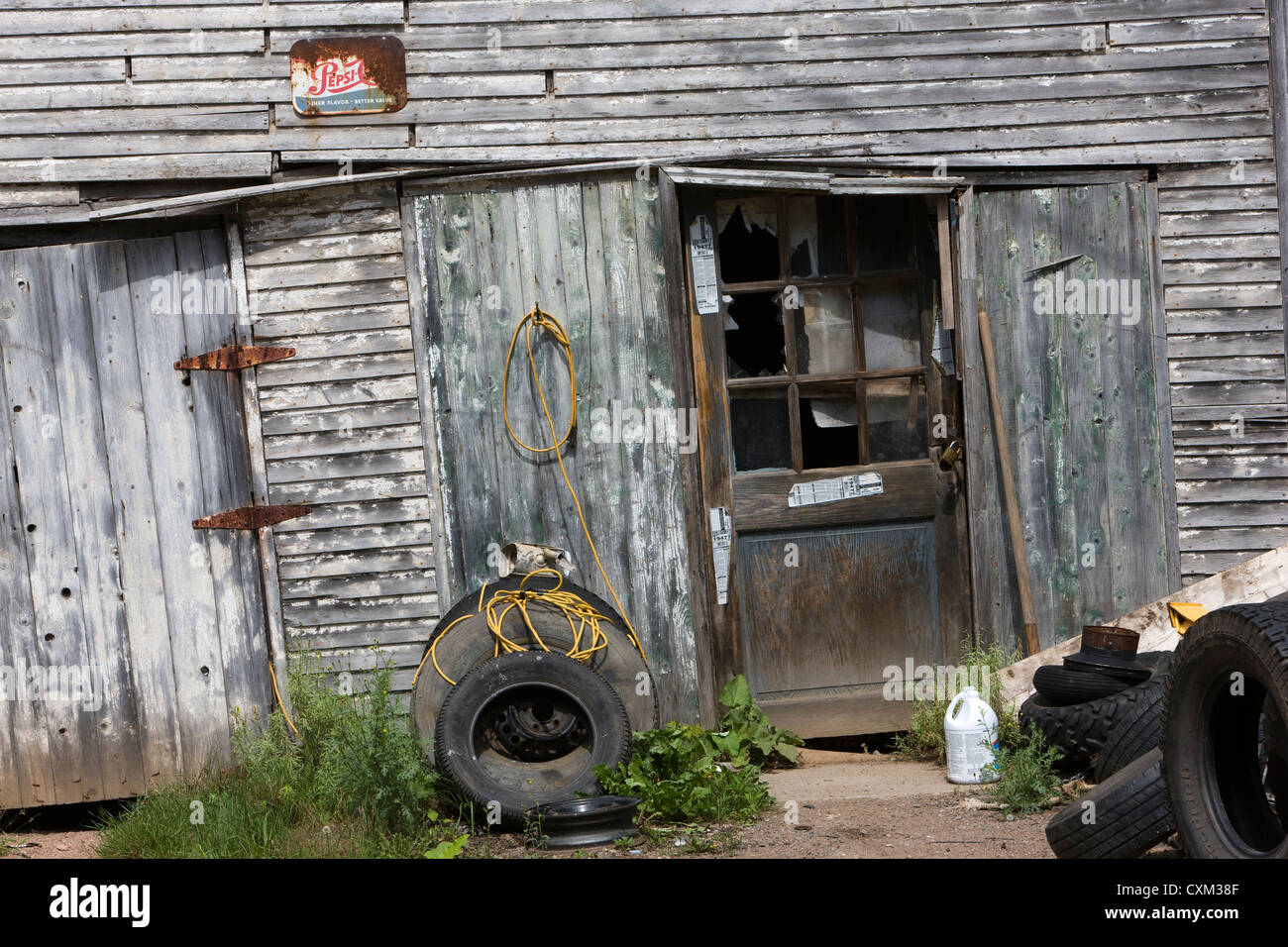 Einem verlassenen Schuppen in Nova Scotia, Kanada Stockfoto