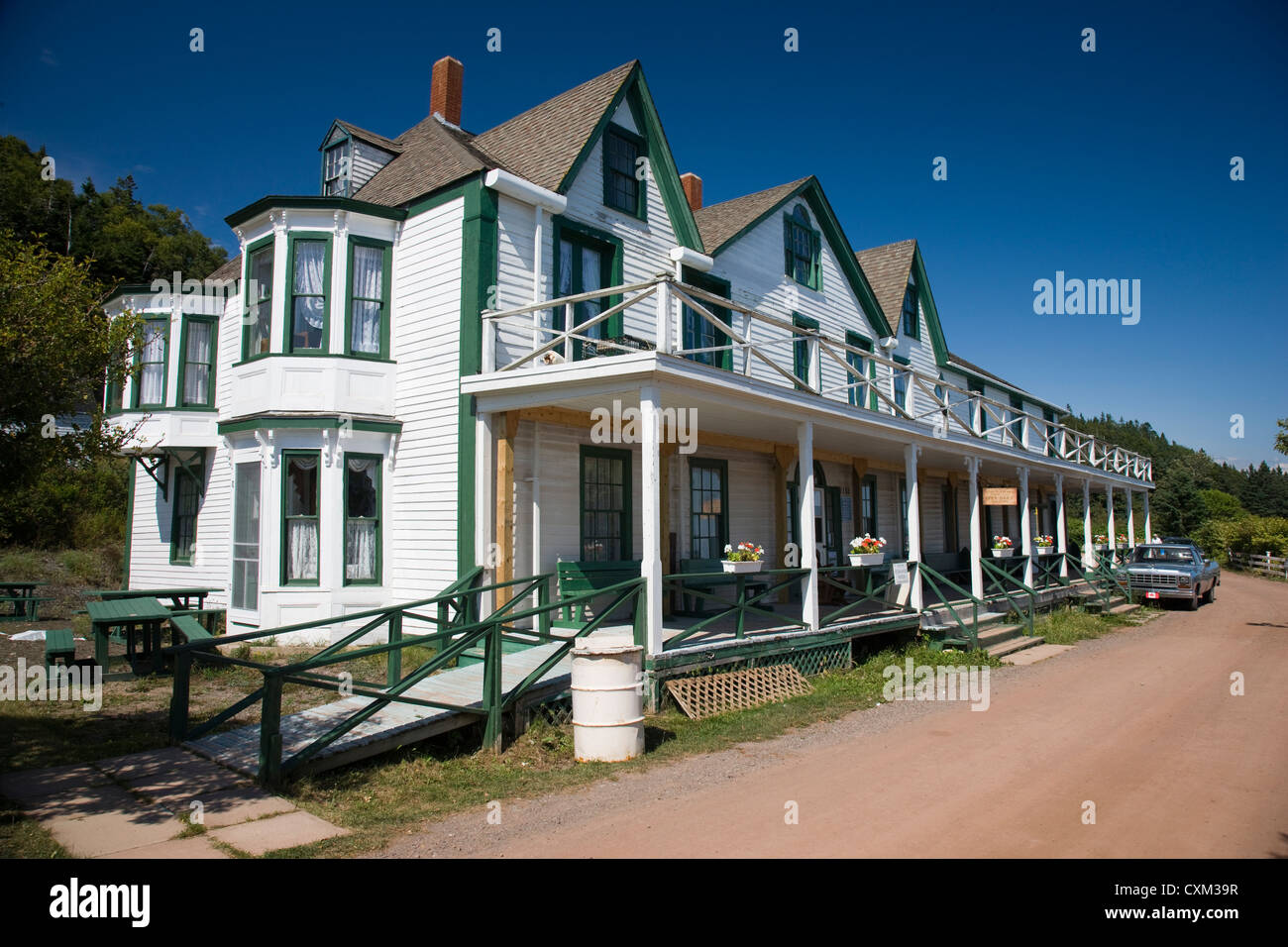 Ottawa House By The Sea Museum mit Blick auf Rebhuhn Insel, Amherst, Nova Scotia, Kanada Stockfoto