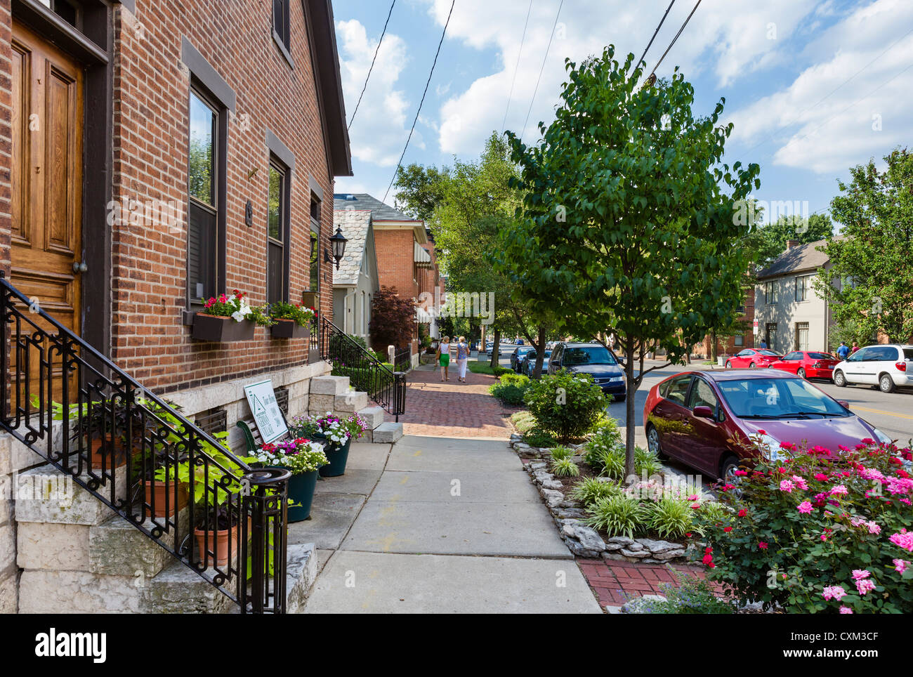 South 3rd Street im Stadtteil German Village, Columbus, Ohio, USA Stockfoto