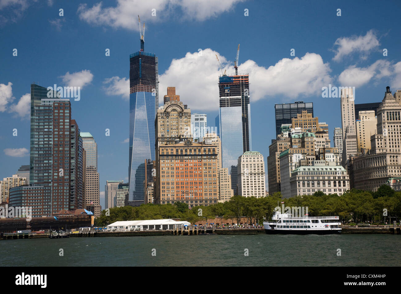 Ein und zwei World Trade Center 1 WTC und 2 WTC in New York im Bau Stockfoto