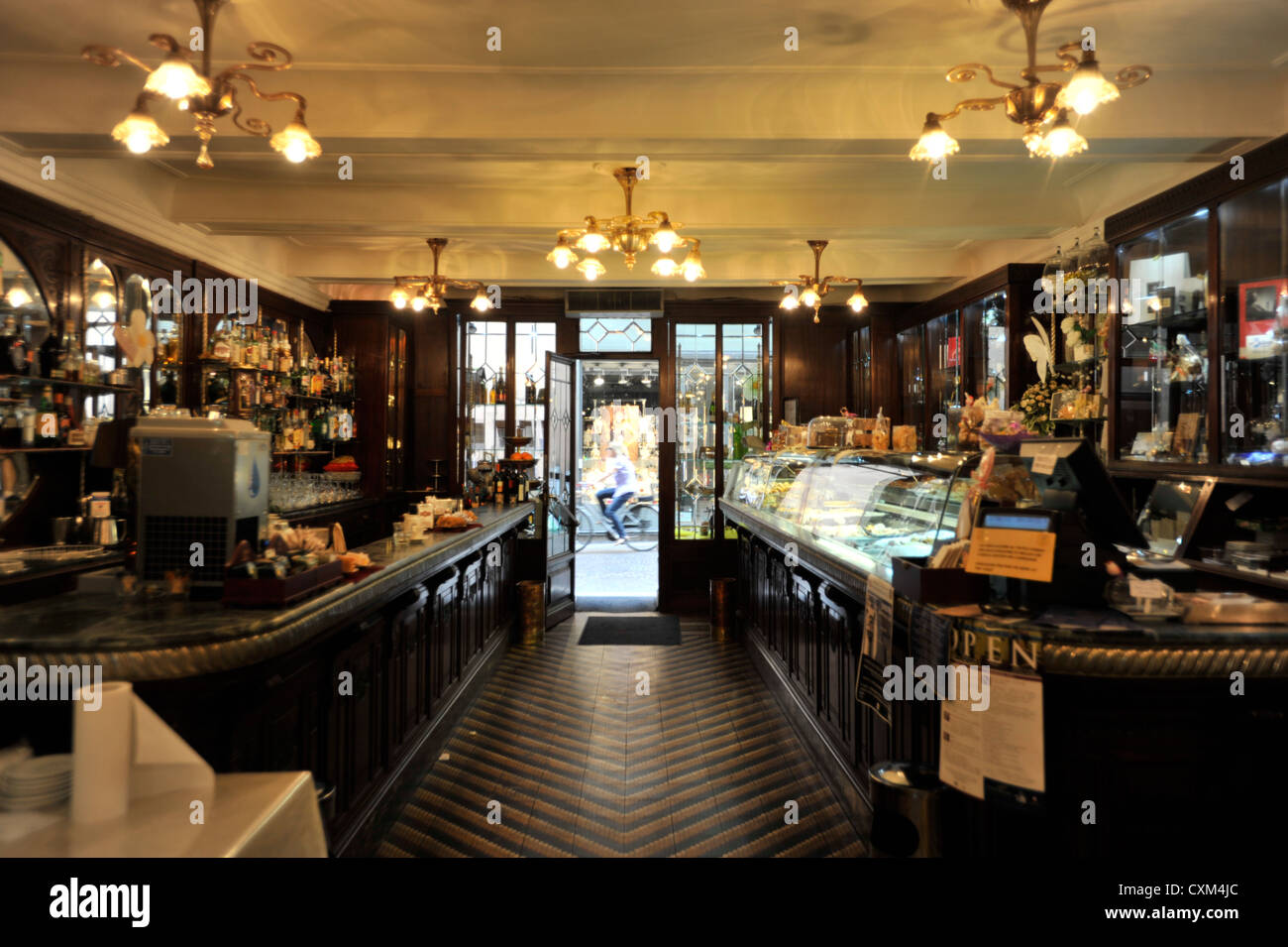 Innere des Caffe Di Simo in Lucca Toskana Italien Stockfoto