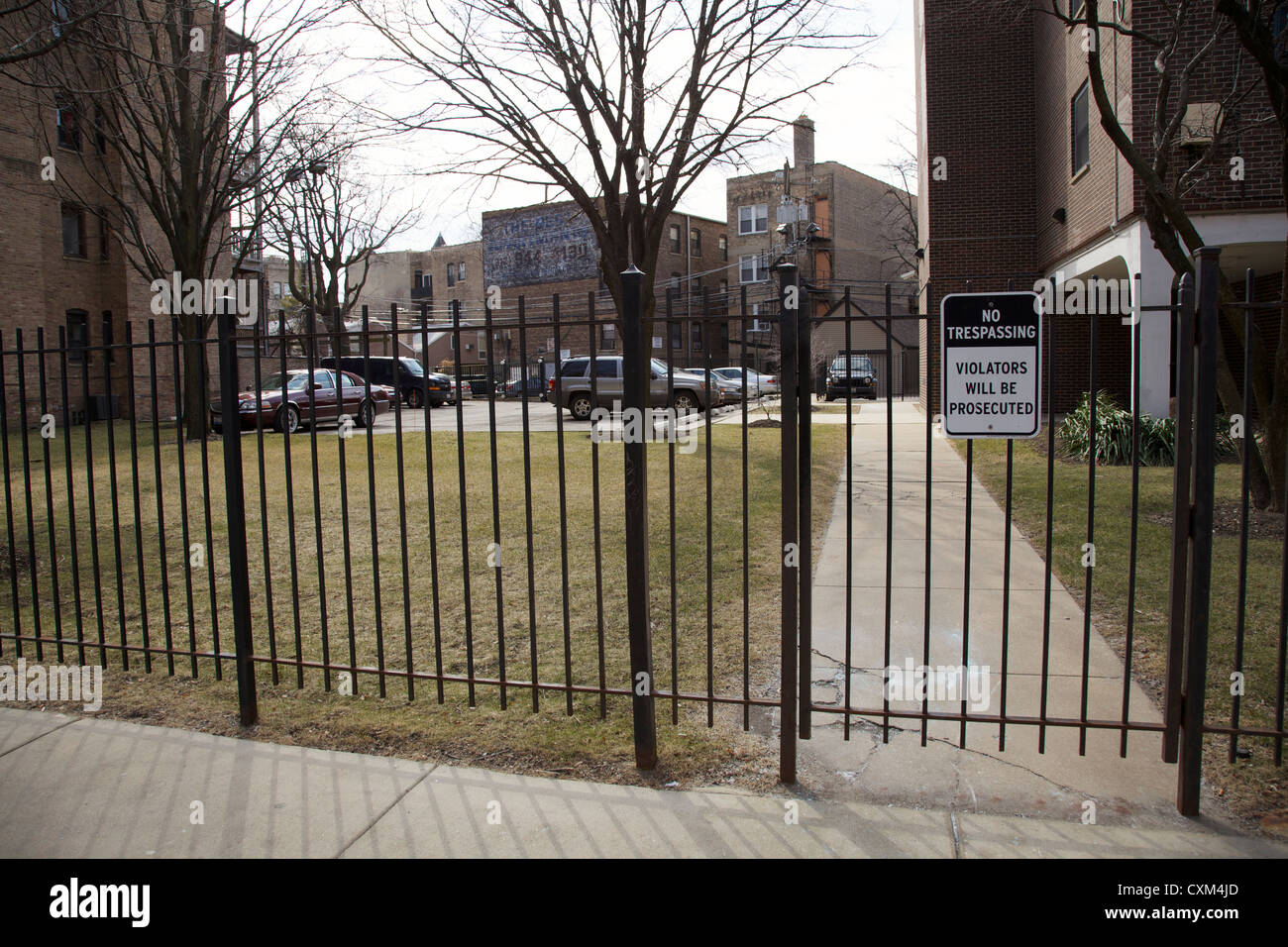 2122 North Clark Street Chicago Ort des Valentinstag-Massakers nun einen privaten Parkplatz Stockfoto
