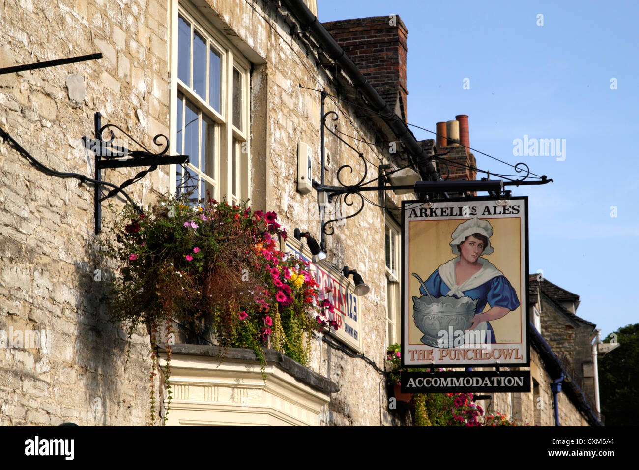 Die Punchbowl Pub Schild Woodstock Oxfordshire Stockfoto