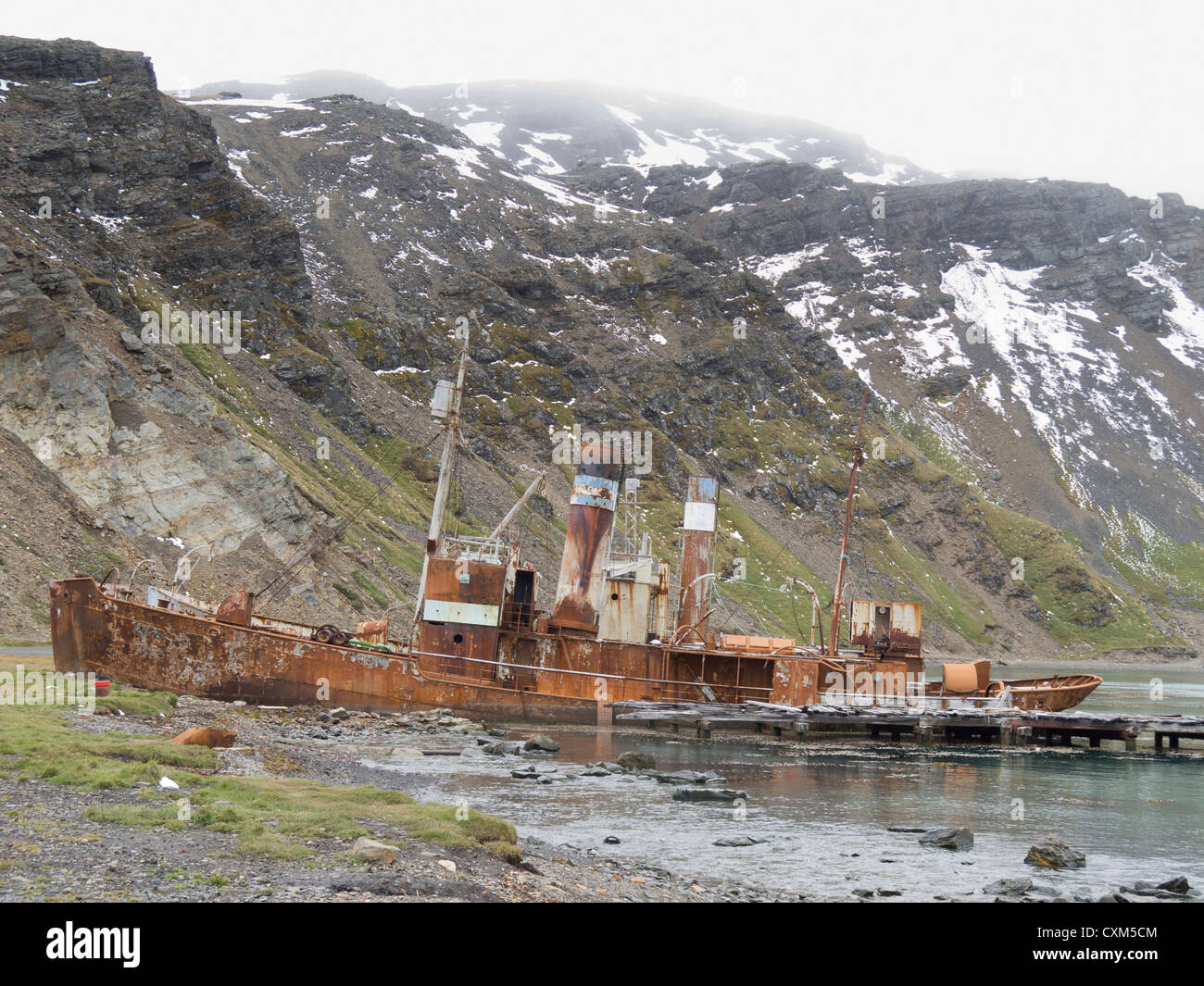 Verlassener Walfangschiff in Grytviken, Südgeorgien Insel. Stockfoto