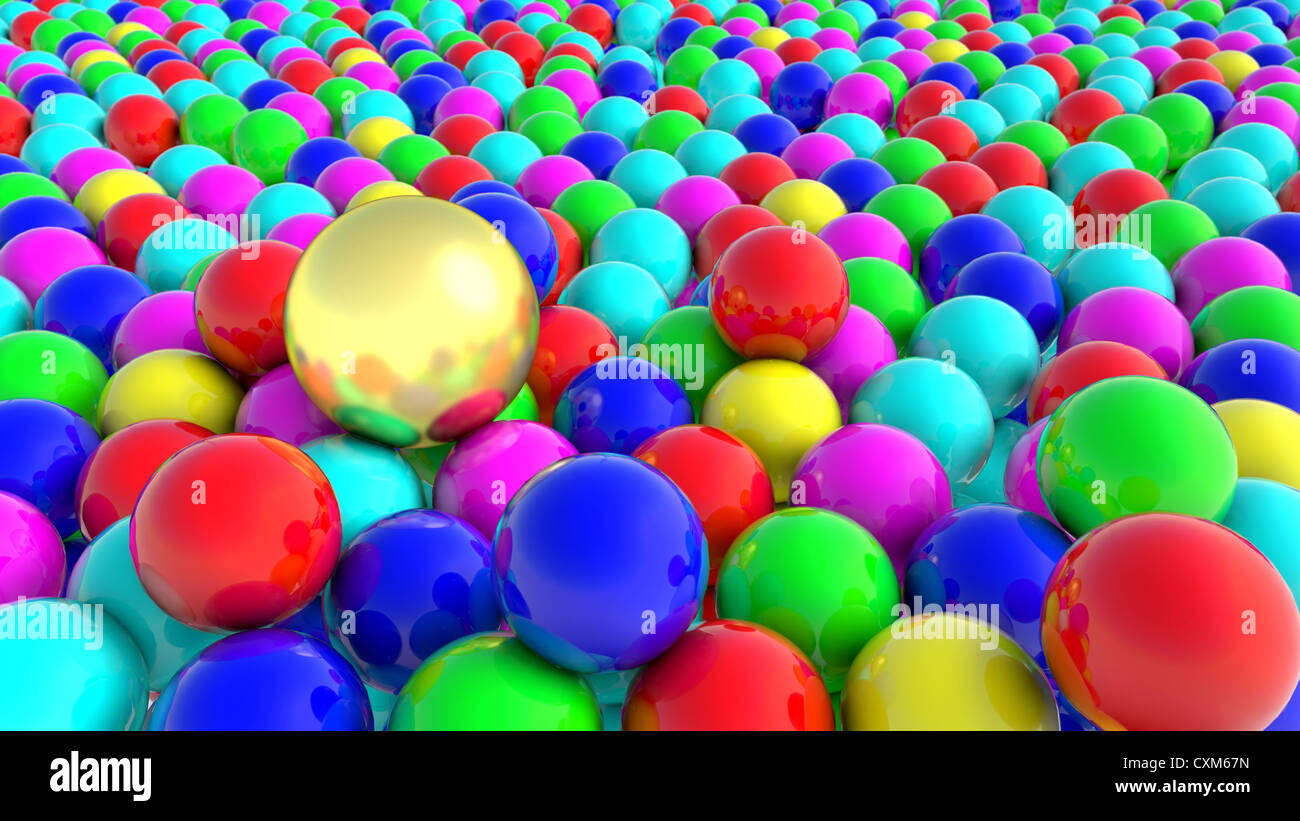 Zusammenfassung Hintergrund mit Farbkugeln, 3d illustration Stockfoto