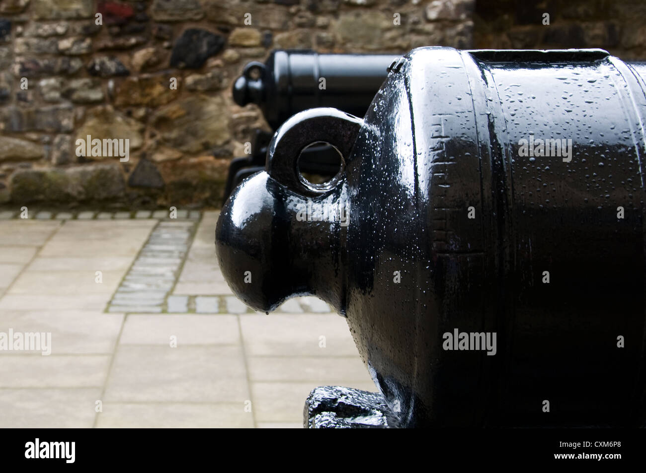 Kanonen der Vormauerung Batterie, Edinburgh Castle Stockfoto