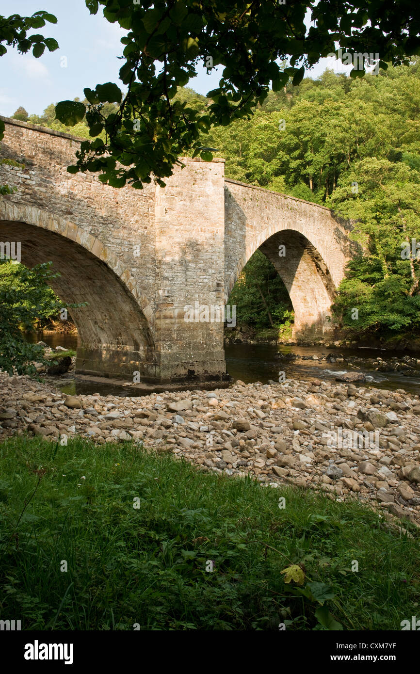 Downholme Brücke über Fluß Swale Stockfoto