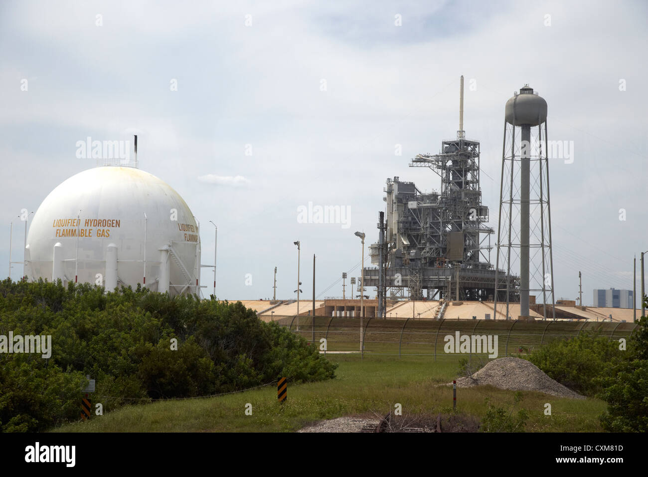 Starten Sie komplexe Pad 39a mit verbleibenden Spaceshuttle-Start-Plattform am Kennedy Space Center Florida USA Stockfoto