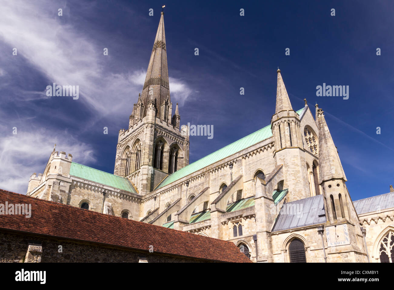 Kathedrale-Kirche der Heiligen Dreifaltigkeit am Chichester (Chichester Cathedral), West Sussex England UK Stockfoto
