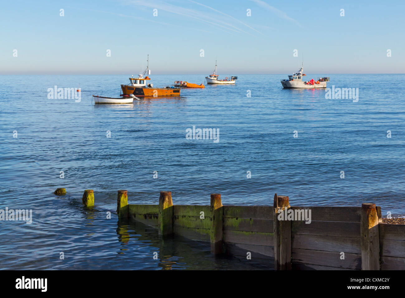 Boote von Selsey Bill, West Sussex England UK Stockfoto