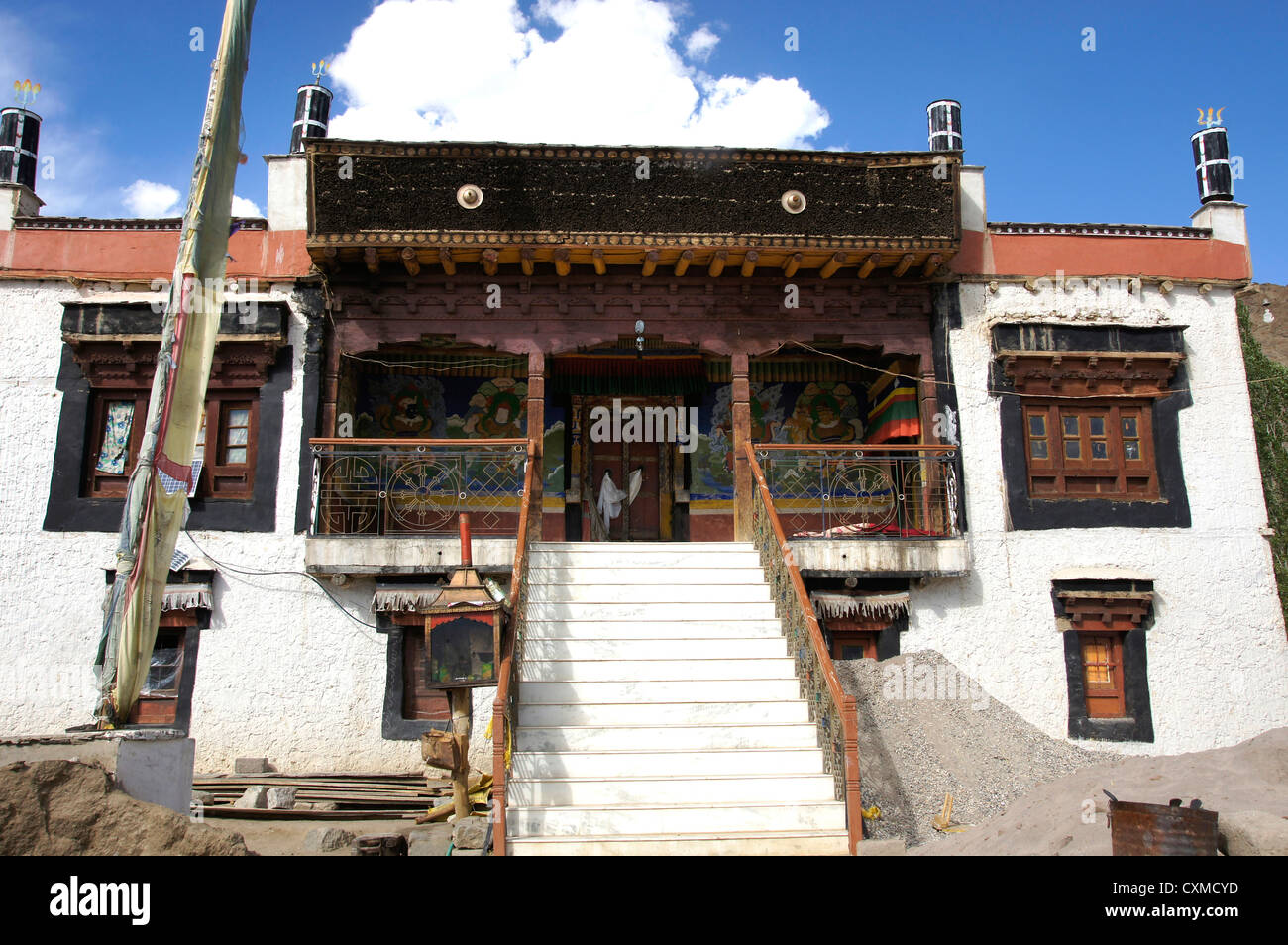 Tashi Gephel Gompa, Saboo Dorf in der Nähe von Leh, Jammu und Kaschmir, Indien Stockfoto