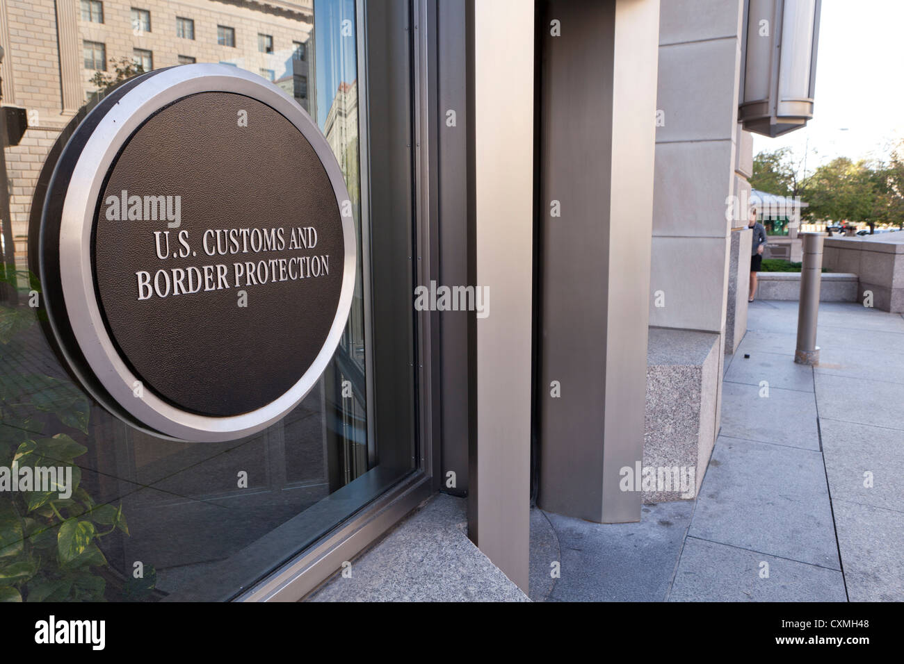 US Customs and Border Protection Gebäude Ortseingangsschild - Washington, DC USA Stockfoto