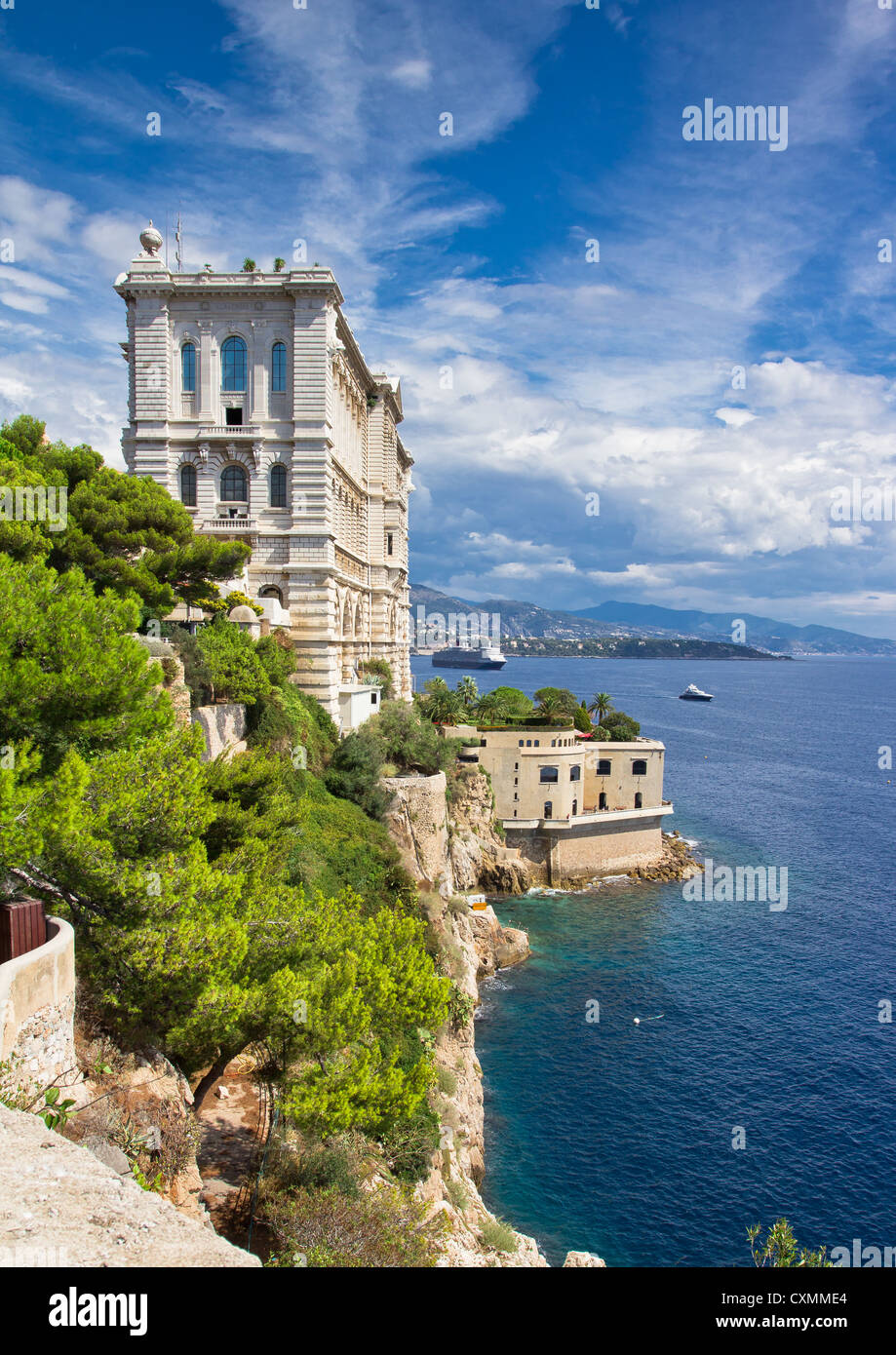 Monaco, Monte Carlo, Ozeanographisches Museum Monaco, Rue Saint-Martin, in der Altstadt von Monaco, großem Betrachtungswinkel, Ozeanografischen Museum von Monaco, Monte Carlo, Oceanograp Stockfoto