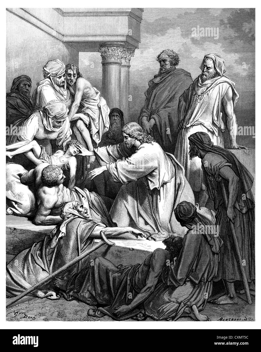 Jesus heilt die Kranken Stockfoto