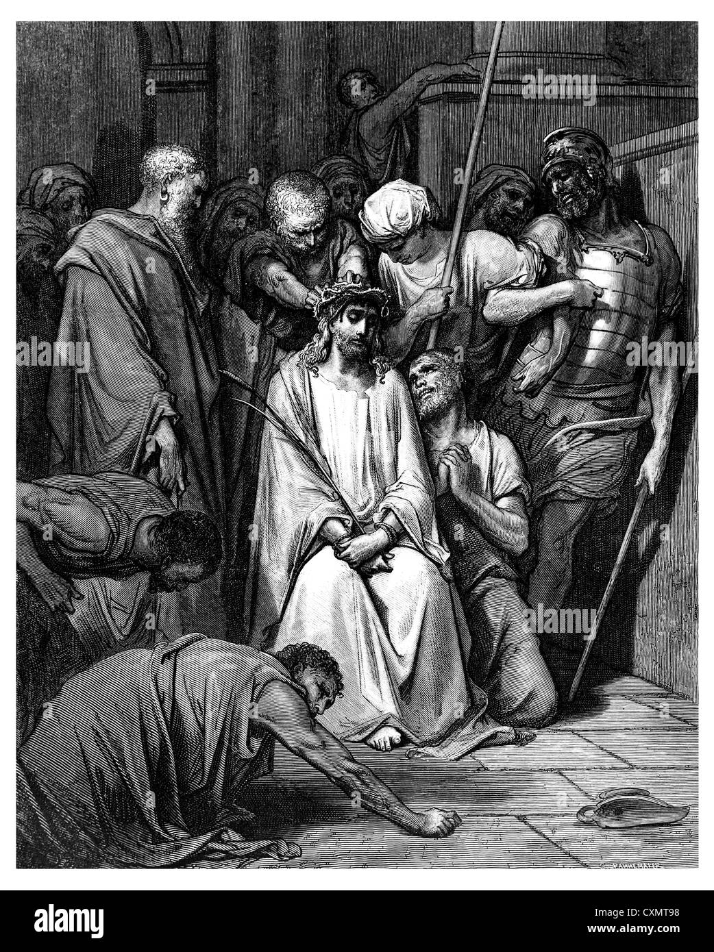 Jesus mit Dornen gekrönt Stockfoto