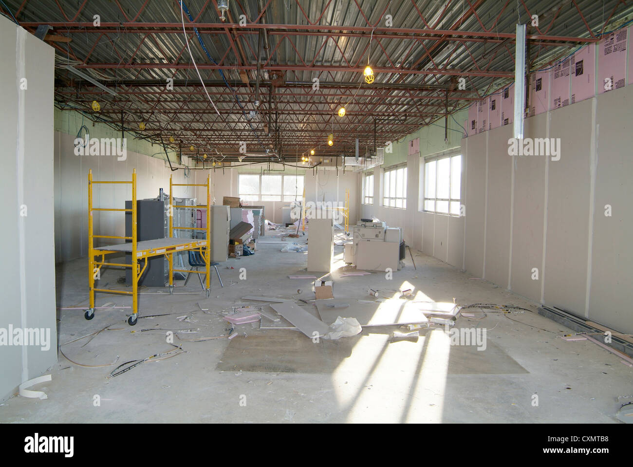 Commercial Industrial Building Interior im Bau, Philadelphia, USA Stockfoto