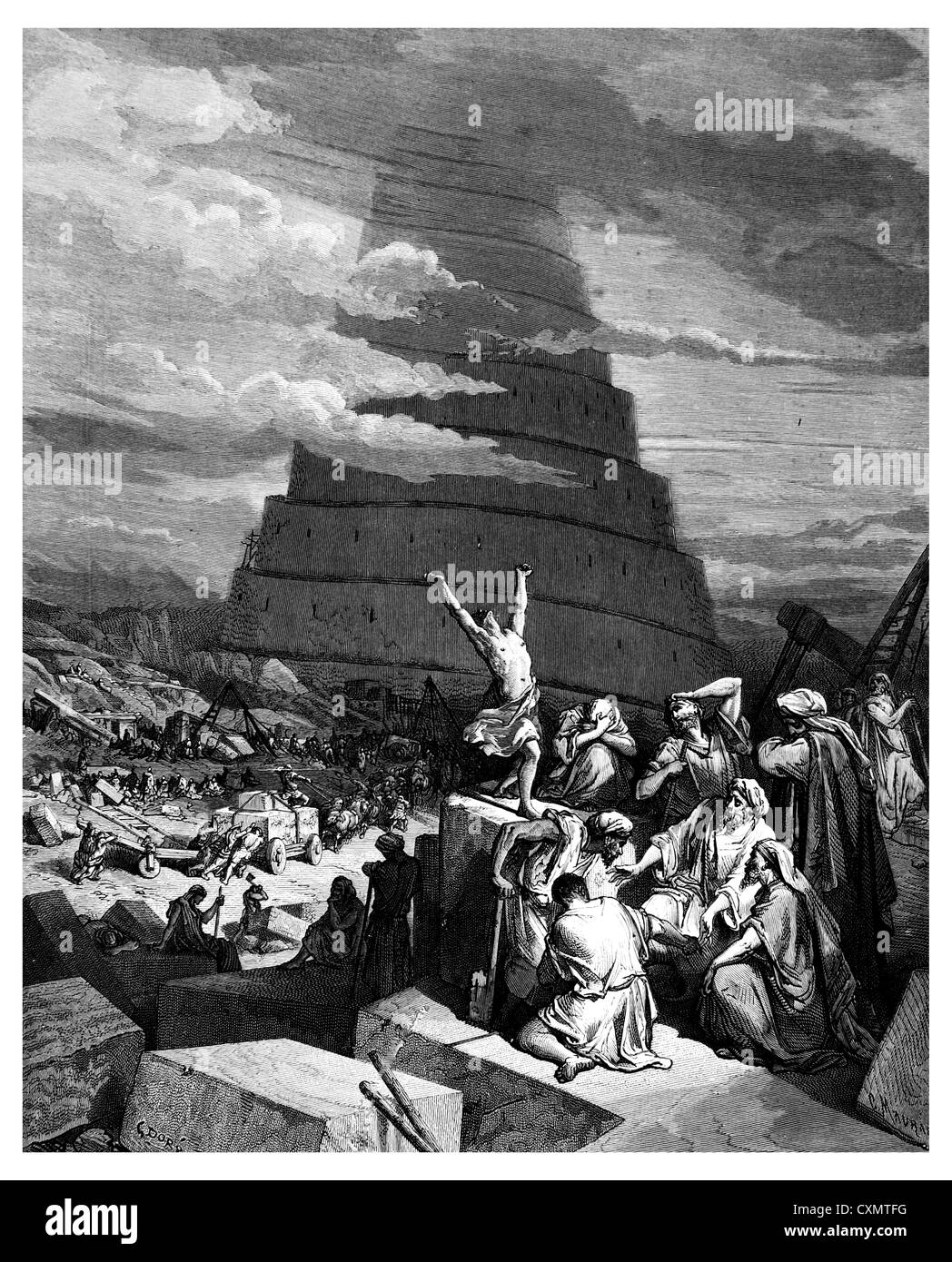 Der Turmbau zu Babel in Stockfoto