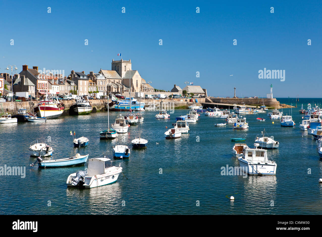 Hafen von Barfleur im Cotentin (Manche Abteilung), Frankreich Stockfoto