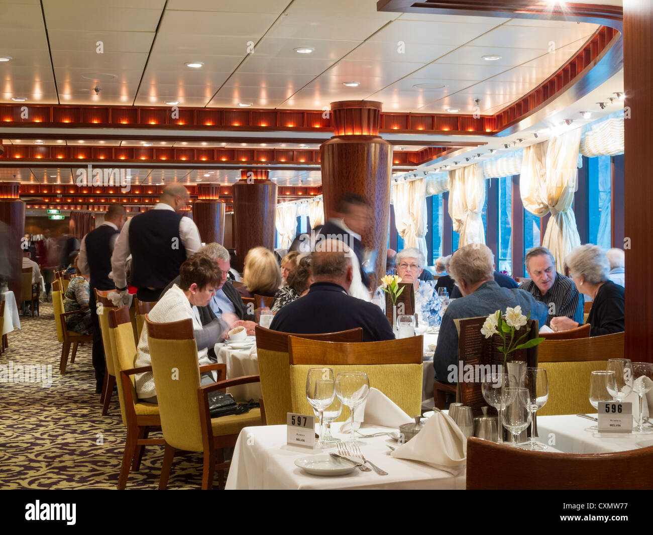 Formale Esszimmer auf Radiance of the Seas Kreuzfahrt Schiff Stockfoto