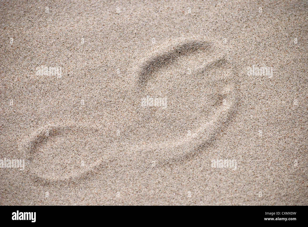 Fußabdruck im Sand, vom tropischen Strand Stockfoto